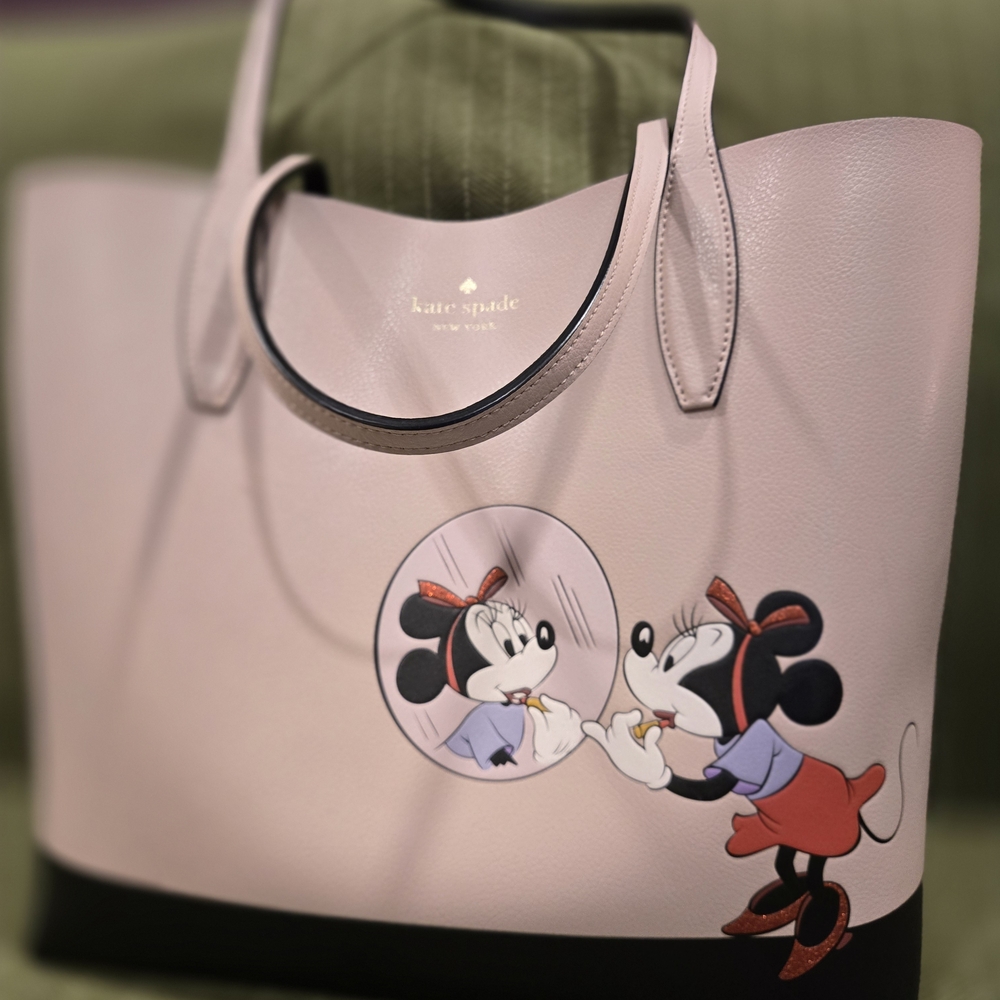 Kate Spade Light Pink Tote with Minnie Mouse Graphic